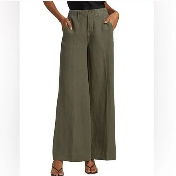 L'Agence Bria High waist wide leg linen pants Sz.26 - Picture 1 of 6